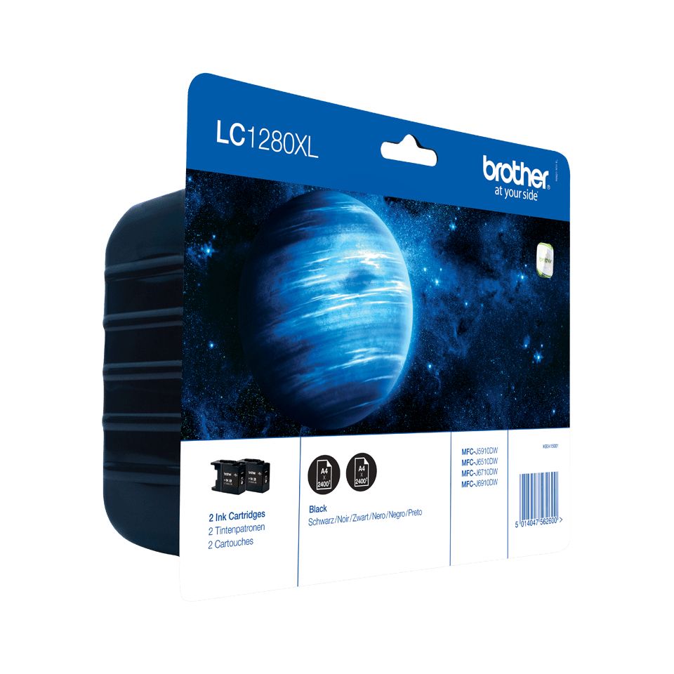 Brother LC-1280XLBKBP2 - Zwart - Hoge Capaciteit - Inktcartridge