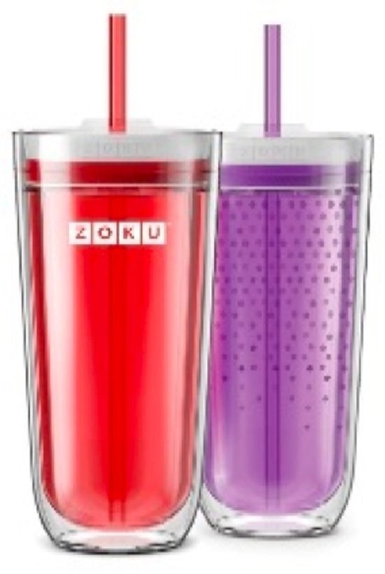 Zoku Hydration Drinkbeker Incl Rietje 325 ml Blauw