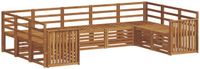 vidaXL Bankenset voor buiten, 9-delig, Naturel, Acacia Hout