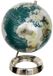 Atmosphera Decoratie wereldbol / globe - zilver - RVS voet - D20 x H28 cm - landen topografie