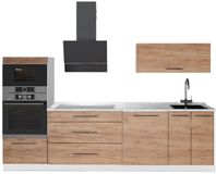 Vicco Complete keukeneenheid Fame-Line, Goudkleurig Eiken, 280 cm, WB Marmer