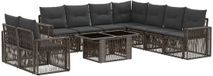 vidaXL - Tuinbank - Set - 2 zitplekken - Grijs - Polyrattan