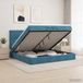 Maison Exclusive Lit Ottoman exclusif, avec matelas, couleur bleu foncé, 200 x 200 cm, revêtement en velours