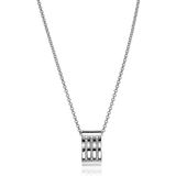 Zinzi Mart Visser by ZINZI zilveren ketting 45cm met strakke rechte hanger, drie banen bezet met witte zirconia's MVC18