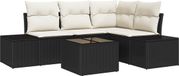 vidaXL Tuinbank set bruin en crème polyrotan