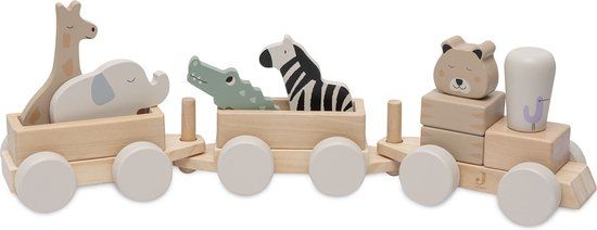 Jollein Houten Speelgoedtrein - Jungle Jambo - Multicolor