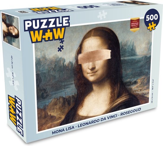 MuchoWow Puzzel Mona Lisa - Leonardo da Vinci - Rosegoud - Legpuzzel - Puzzel 500 stukjes