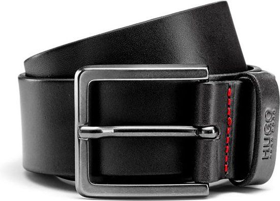 HUGO leren heren riem - zwart - Maat 85 - Broekriem