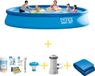 Easy Set Piscine - 457 x 84 cm - Inclusief WAYS Kit d'entretien, Pompe de filtration & Bâche de sol