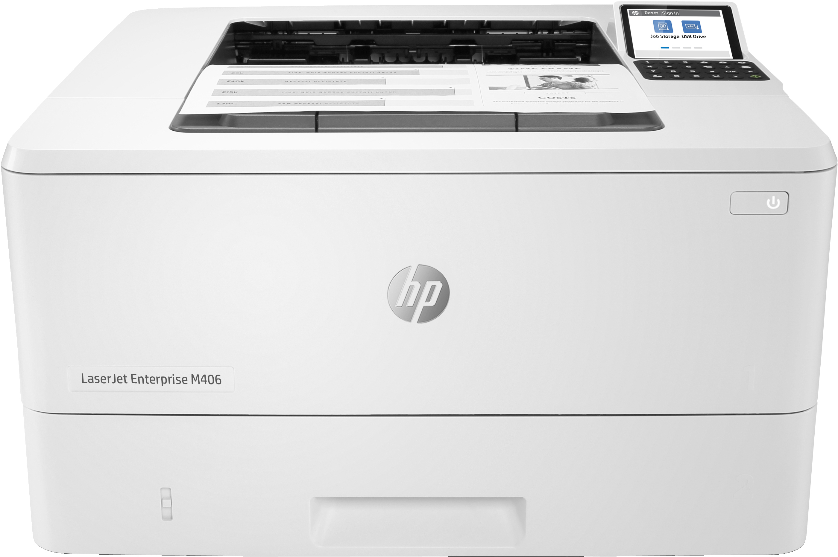 HP HP LaserJet Enterprise M406dn, Zwart-wit, Printer voor Bedrijf, Print, Compact formaat; Optimale beveiliging; Dubbelzijdig printen; Energiezuinig; Printen via USB-poort aan voorzijde