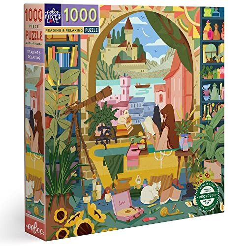Eeboo 1000 stuks - lezen en relaxen gerecycled karton hoogwaardige volwassenen puzzel - PZTRRD