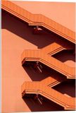 KuijsFotoprint Foto op Acrylglas - Oranje Trap langs de Muur - 60x90cm