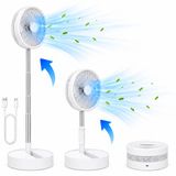 Silvergear 3-in-1 Ventilator Staand - Tafelventilator - Vloerventilator USB-C - 4 Standen - Draadloos en Geluidloos Fluisterstil - Wit