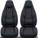 Chausson Housse de siège Premium Camper pour First line sport line H4 en Noir/Anthracite (2 sièges séparés)