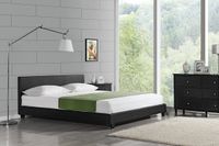 en.casa Corium® Bedframe - kunstleer 160x200cm zwart