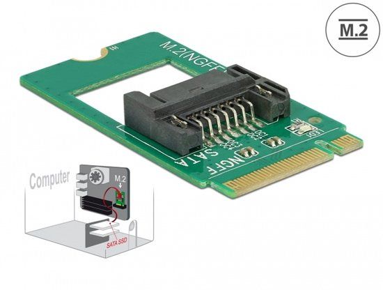 Delock Adapter M.2 Key B male > SATA 7 pin
