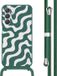 iMoshion Hoesje Samsung Galaxy A25 - Siliconen Back Cover met Koord - Petrol Green Groovy