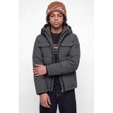 JACK & JONES JUNIOR gewatteerde winterjas - antraciet