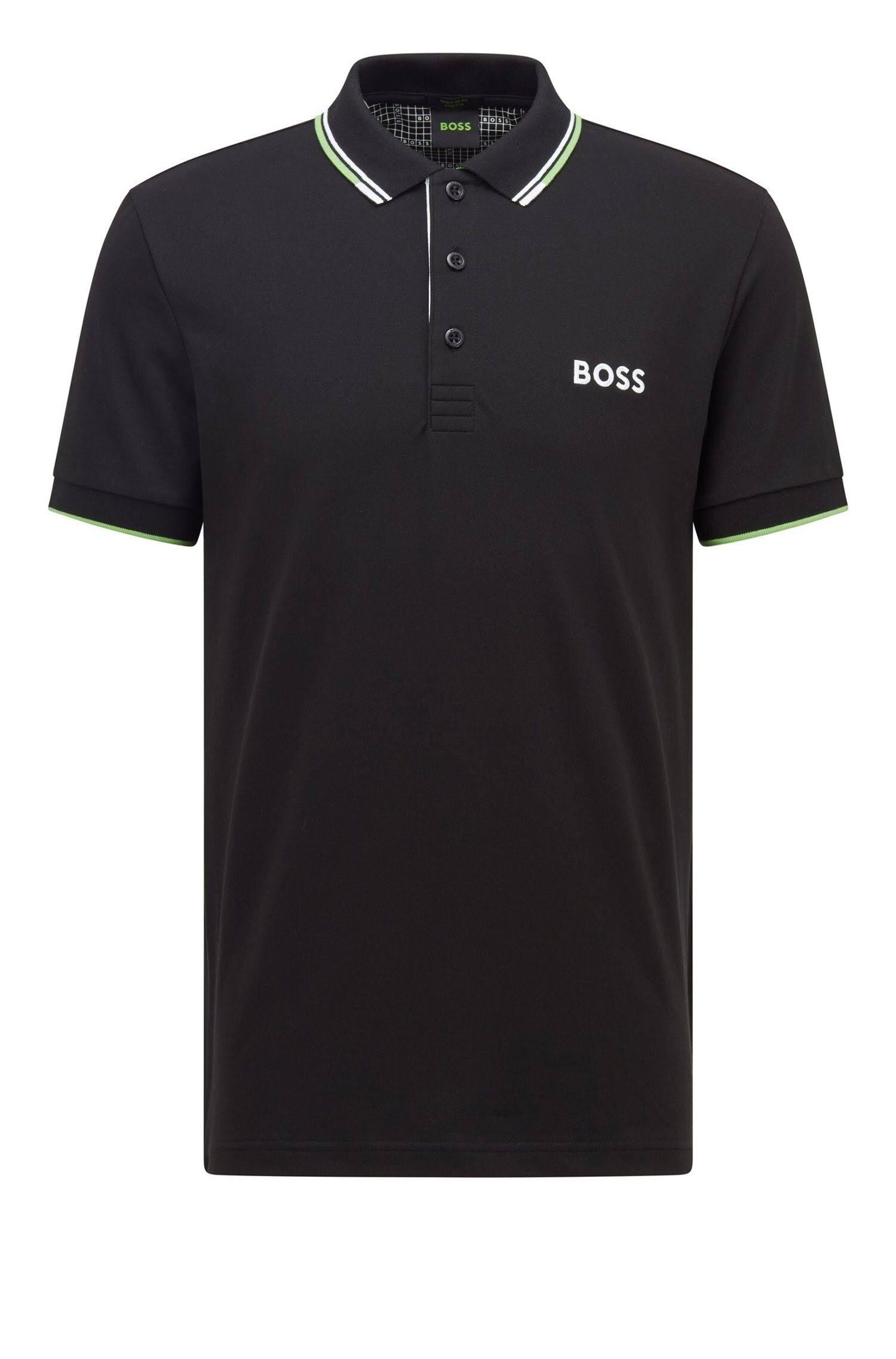 Boss Polo Paddy Pro met contrastbies Black, Heren