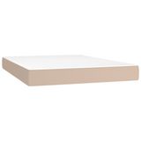 VidaXL Boxspringbed met matras, cappuccino-bruin, 140x200 cm, kunstleer