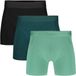 Bamboo Basics Boxershorts Rico (3-pack) - Zwart, Petrol & Lichtgroen Ton Sur Ton - Maat L
