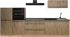 Vicco R-Line complete keukeneenheid, Artisanaal eiken/Goudkleurig eiken, 340 cm sans plan de travail