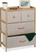 Merkloos Relaxdays Ladekast - 73 x 57,5 x 30 cm - 4 Stoffen Lades - Bamboe - Natuur-Beige