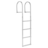 VEVOR Uittrekbare ladder, rechte ladder, 4 brede en antislip treden, maximale draagkracht 227 kg, structuur van aluminiumlegering, snelspanner voor meren en pontonboten