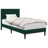 vidaXL Bedframe met hoofdeinde Donkergroen 90 x 200 cm Fluweel