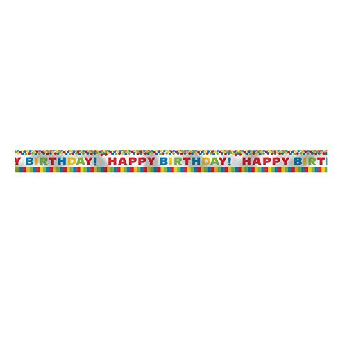 amscan Primary Rainbow Happy Birthday Foil Banner 7.6m