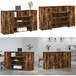 Bureau de réception chêne fumé 180x50x103,5cm bois d'ingénierie