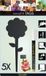Securit chalkboard tag silhouette flower set of 5