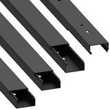 Cablecoach Gutting kabelgoot (met montagegaten in de grond) 15x30 mm van PVC, kleur: zwart, lengte 4 m (4 x 1 m lengte)