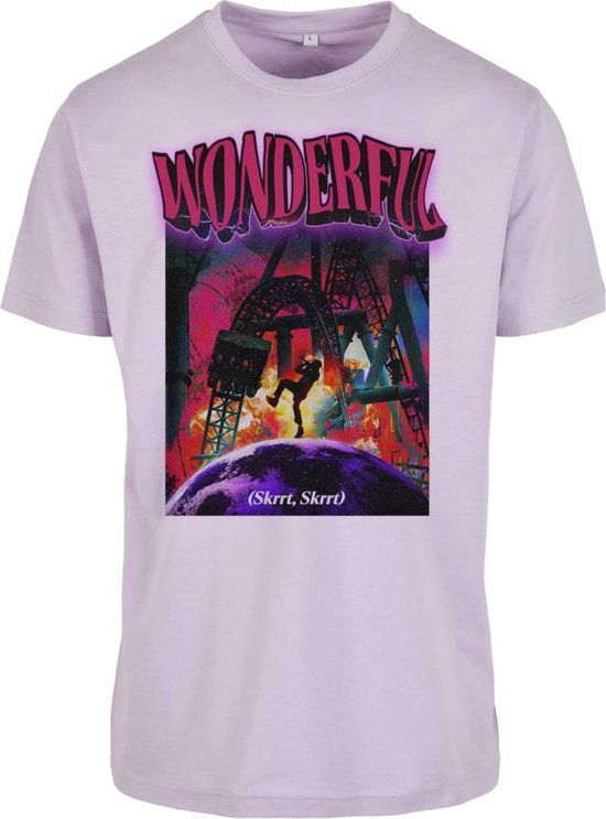 Mister Tee Wonderful Heren T-shirt - Pastelpaars - XL