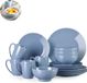Markenlos Wan GmbH Luxe Serviesset – 16 Delig – 4 Persoons – Keramiek - Bordenset – Dinner Platen – Dessertborden - Kommen -Mokken - Paars
