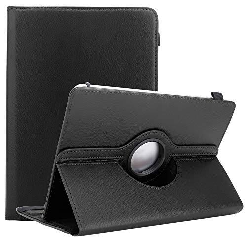 Cadorabo Tablethoes compatibel met Alcatel 3T (10 inch) in zwart - beschermhoes van kunstleer met standfunctie - 360 graden hoes met elastiek