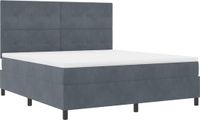 vidaXL LED Boxspringbed met Hoofdeinde, Donkergrijs, 180 x 200 cm, Fluweel