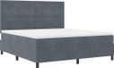 vidaXL LED Boxspringbed met Hoofdeinde, Donkergrijs, 180 x 200 cm, Fluweel