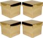 Merkloos Luxe cadeaudoosje met deksel - 6x - goud metallic - 10 x 10 x 10 cm - vierkant