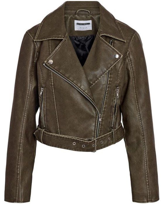 Noisy May NMNELLY PU CROPPED BIKER NOOS Dames Kunstlederen jas - zwart - M