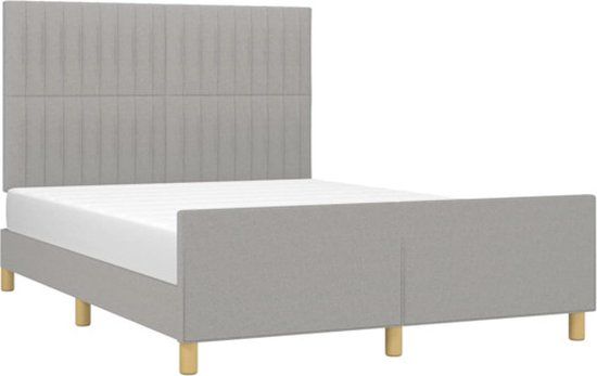 vidaXL Bedframe Stof Lichtgrijs 140x200 cm