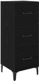 vidaXL Dressoir Zwart Eiken 34,5 x 34 x 90 cm Bewerkt Hout
