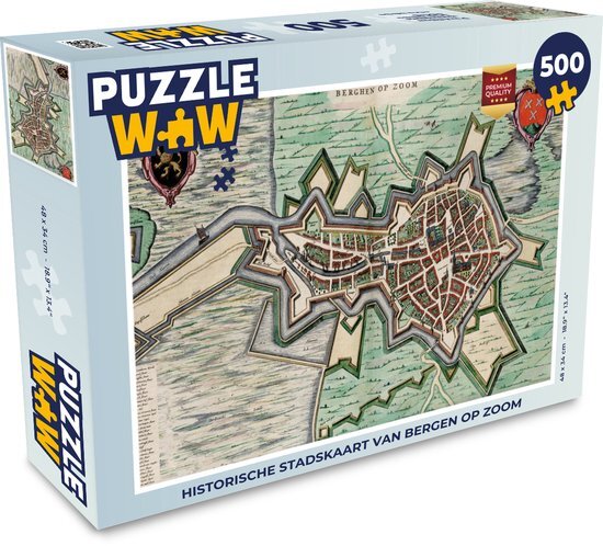 MuchoWow Puzzel Kaart - Bergen op Zoom - Antiek - Legpuzzel - Puzzel 500 stukjes