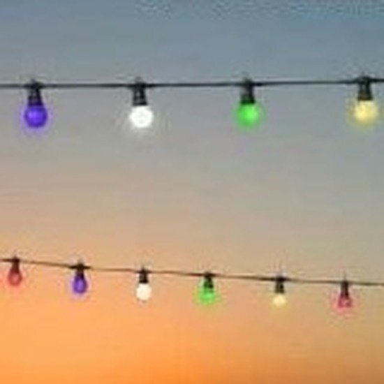 Festoon buitenverlichting gekleurde lampbolletjes 5 m