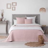 Douceur d'intérieur Mellow Chic Gewatteerde Bedloper (80 x 180 cm) Roze/Wit