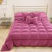 PETTI Artigiani Italiani - Zacht en warm fluwelen dekbed 350 g/m², vierkant en een half dekbed, dubbelzijdig, vierkant en een half dekbed: 220 x 260 cm, fuchsia 100% Made in Italy