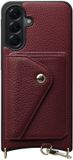 AVY Leren Hoesje Geschikt voor Samsung Galaxy A56 | Met Magnetische Kaarthouder | Compatibel met MagSafe | Leather Case met Wallet | Burgundy