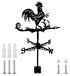 Weerhaan Robuuste - Girouette - Indicateur de vent en métal - Design de coq - Jardin/Extérieur - Résistant aux intempéries