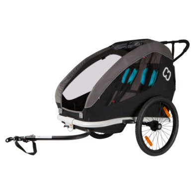 Hamax Kinderfietskar Traveller inclusief dissel en buggywiel Black /Grijs/Blauw