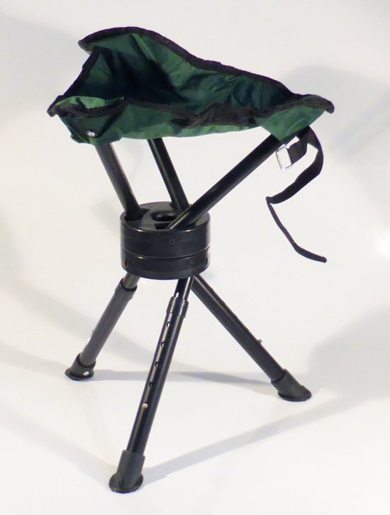 REPUSEL Dako camping / vis krukje met draaibaar zitvlak - 3 poot - aluminium - groen
